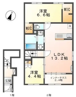 サザンクロスII【2階】の間取り