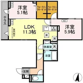グラナーデ西瑞江II【2階】の間取り