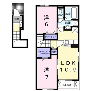 ルピナス D【2階】の間取り