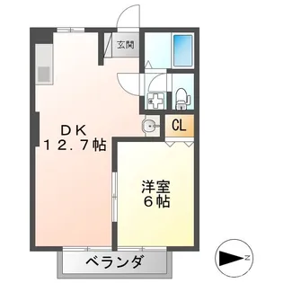 フローラ A【2階】の間取り