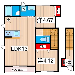 レーガベーネ金沢町B【2階】の間取り
