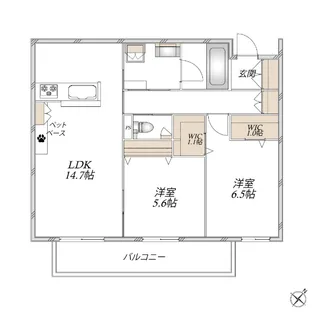 ル サブリマージュ【2階】の間取り
