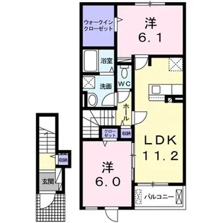 エアリ-・ネオハウス II【2階】の間取り