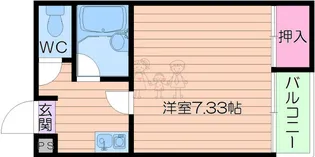 ビロウズコマガワパート1【5階】の間取り