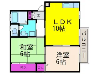 サンコートズシB棟【2階】の間取り
