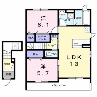 ecLore小阪【2階】の間取り