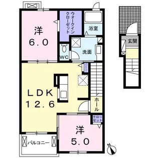 サンソレイユ【2階】の間取り
