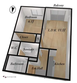 山形県山形市鈴川町4【アパート】の間取り