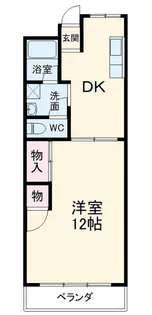 1DKの間取り画像