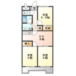 フレンドリー瑞浪II【6階】の間取り