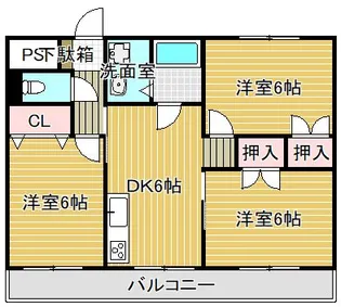 ソレイユ千【6階】の間取り