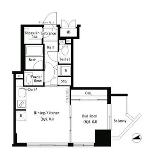 ParkAxis御徒町【4階】の間取り