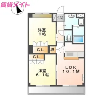 エルピスハイムA棟【1階】の間取り