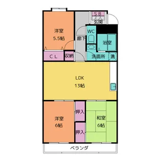 マンションコスモス【3階】の間取り