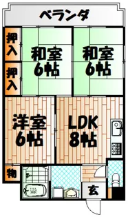 グッタープラッツ緑ヶ丘II番館【6階】の間取り