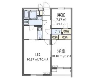 クレイノSTARS【2階】の間取り