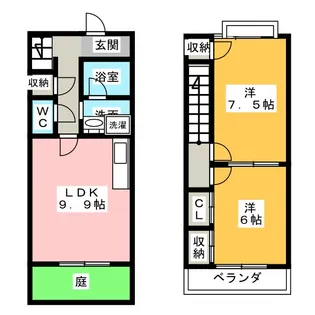 愛知県北名古屋市鹿田神明附【一戸建】の間取り