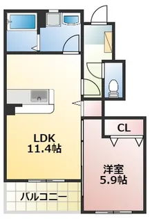 Notre Maison 益城【1階】の間取り