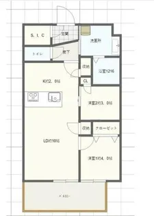 レーベン上通ザ・レジデンス【5階】の間取り