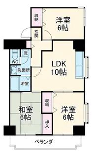 フクロク・ハイ・マンション2号館【7階】の間取り