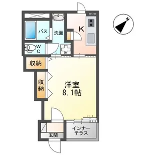 サクシード鹿島谷B【1階】の間取り