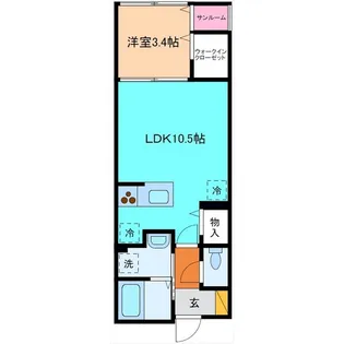 サン・ステージ速星【1階】の間取り