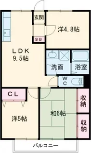 鎌田町旭ハイム【2階】の間取り