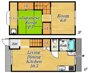 大阪府大阪市福島区大開3【一戸建】の間取り