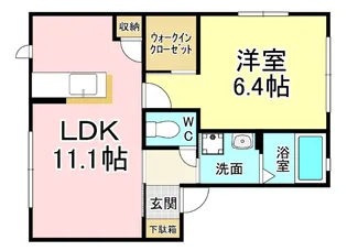 ウィスティリア神岳 B棟【1階】の間取り