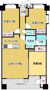 福岡県久留米市南1【マンション】の間取り