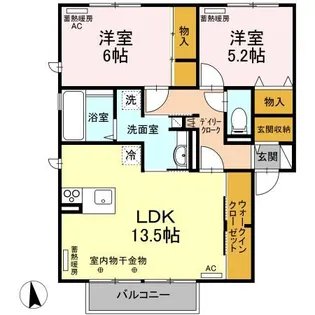 ガーデンAyashi B【2階】の間取り