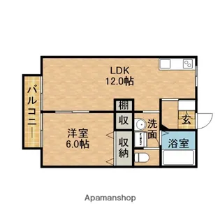シティフラット大畑B【2階】の間取り