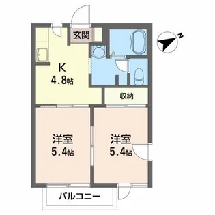 シーサイドハイツ藤の川【2階】の間取り
