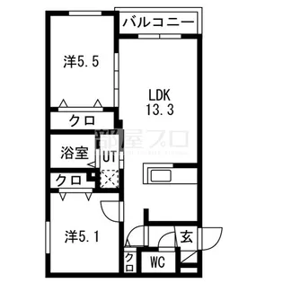 仮)発寒7-7MS【2階】の間取り