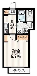カトレアハイツ【1階】の間取り