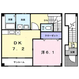 カーサセレッソ弐番館【2階】の間取り