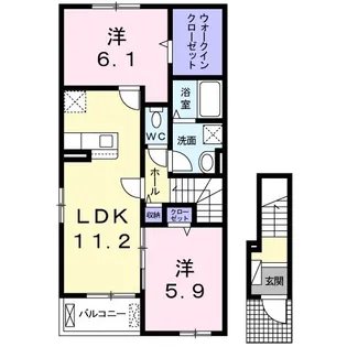ブライトアンジュ・クロシェット【2階】の間取り