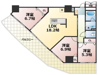 カゼマチテラス【2階】の間取り