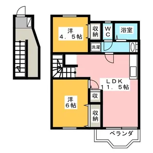 CRESTALLGOTANDA A棟【2階】の間取り