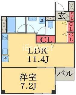 1LDKの間取り画像