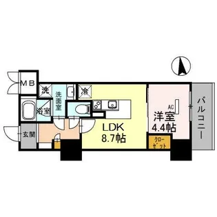 グランセジュール江坂【8階】の間取り