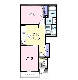 福岡県行橋市大字草野【アパート】の間取り