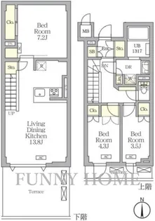 東京都目黒区中根1【マンション】の間取り