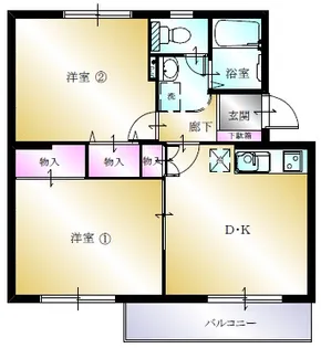多賀台ヒルズマンションB【1階】の間取り