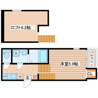 ハーモニーテラス西中田VII【1階】の間取り