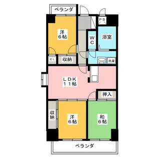 クレアコート吹上【3階】の間取り