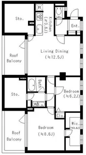 レジディア六本木檜町公園【5階】の間取り