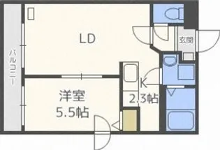 北海道札幌市白石区菊水五条3【マンション】の間取り