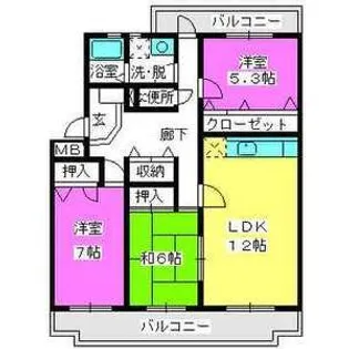 ルミエール石丸【3階】の間取り