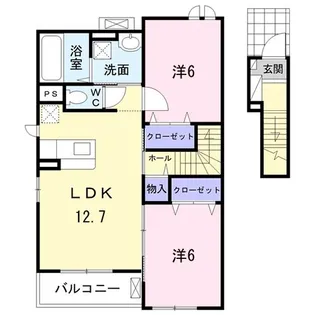 ニューシャルム【2階】の間取り